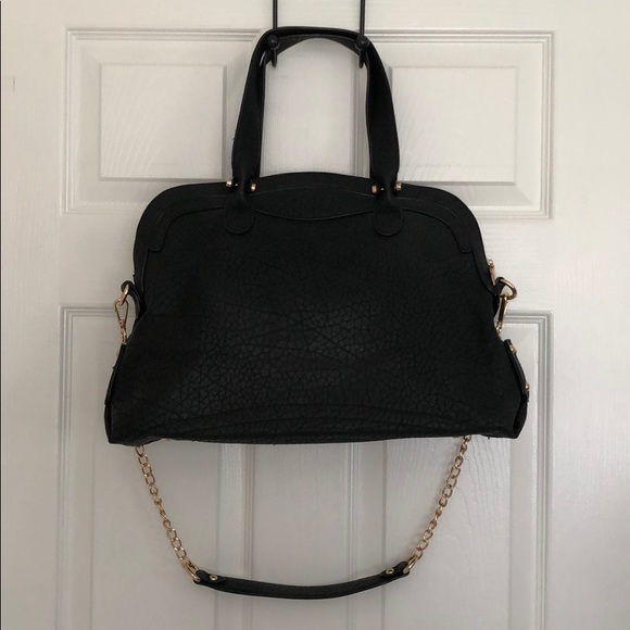 Textured Black Leather Purse with Gold Hardware - Picture 2 of 5